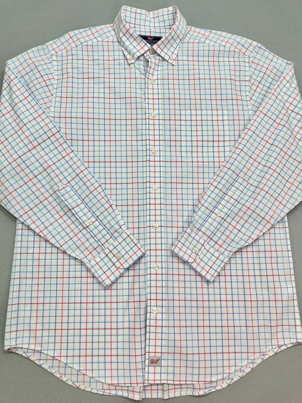 Vineyard Vines Classic Fit Murray Button Up White Multi Color Check Size Large - Picture 2 of 11